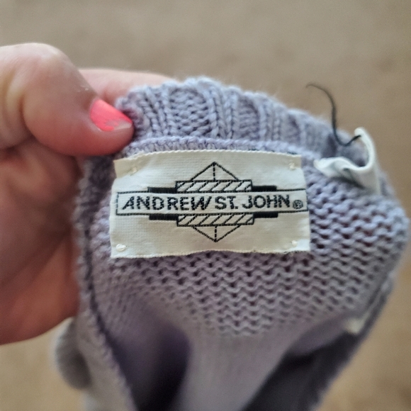 Andrew St. John m boxy oversized sweater front pocket vintage - Picture 7 of 7